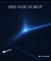 Autor: ESO/Opitom et al. - Oblaku hmoty v okolí binární planetky Didymos-Dimorphos po impaktu sondy DART pohledem dalekohledu ESO/VLT