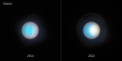 Autor: NASA, ESA, STScI, Amy Simon (NASA-GSFC), Michael H. Wong (UC Berkeley), zpracování Joseph DePasquale - Fotografie Uranu pořízené Hubbleovým dalekohledem v letech 2014 a 2022