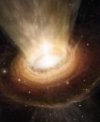 Autor: Zdroj:  ESO/M. Kornmesser - Umělecká představa superhmotné černé díry v centru galaxie NGC 3783. Vnitřní akreční disk obklopuje vnější slabší prstenec hmoty.
