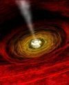 Autor: NASA/CXC/A.Hobart - Umělecká představa černé díry v binárním systému J1655-40