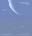 Autor: P. Horálek/Stellarium/FÚ v Opavě - Vstup a výstup Venuše během zákrytu Měsícem 9. 11. 2023