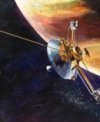 Pioneer 10 u Jupiteru, kresba NASA/Rick Guidice