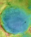 Autor: NASA/Tim Goudge - Kráter Jezero, na jehož východním okraji přistálo vozítko Perseverance