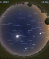 Autor: Stellarium/Martin Gembec - Mapa oblohy 20. března 2024 v 19:00 SEČ