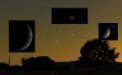 Autor: Stellarium, Karel Halíř. - Konjunkce Jupiteru, Venuše a Měsíce 20. června 2015.