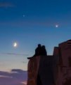 Autor: Pavel Gabzdyl - Mladý Měsíc a planety 20. června 2015 nad Brnem.