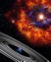 Autor: University of Warwick - Hviezdu PDS 100  zrejme zakrýva obrovská plynná planéta s kolosálnymi prstencami.