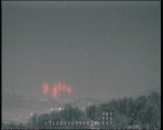 Red sprites nad zasněženými kopci. Nad Jaderským mořem z bouře zimního typu (1.12.) Autor: Martin Popek