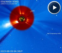 Kometa - lízač Slunce (sungrazing comet) - snímek SOHO. Autor: SOHO/LASCO (ESA & NASA)/Spaceweather.com