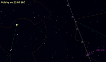 Poloha komety C/2013 US10 (CAatalina) ve 4. týdnu 2016. Data: Guide 9