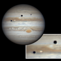 Jupiter a dvojitý přechod měsíců Ganymed a Io Autor: Pavel Prokop