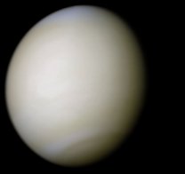 Venuše z Marineru 10. RGB složenina snímků (filtry clear/blue) Autor: NASA/JPL/Ricardo Nunes