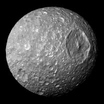 Saturnův měsíc Mimas má povrch pokrytý velkým množstvím kráterů Autor: NASA