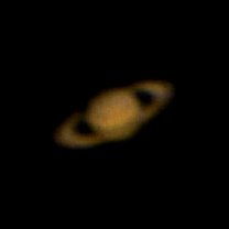 Saturn přes dalekohled 76/700 kamerkou Sv305 Autor: Robin Kolář