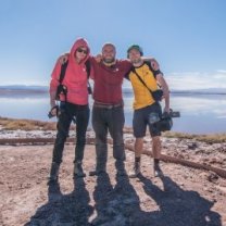 Filmařský tým dokumentu „Do Chile za zatměním Slunce“. Zleva: Jiří Malík, Jiří Dobrý a Ondřej Smékal Autor: FÚ v Opavě