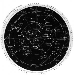 Obr. 2: Azimutální úhlojevné  stereografické zobrazení v poloze polární (Malý atlas světa, Praha 1959)