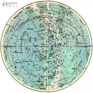 Obr. 3: Azimutální Postelovo zobrazení v poloze polární (Kapesní atlas ČSČK 1931)
