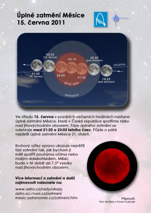 Leták k zatmění Měsíce 15. června 2011 s pozadím