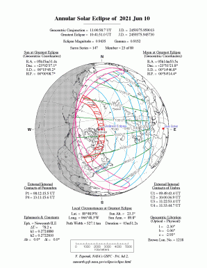 Prstencové zatmění Slunce 10. června 2021. Zdroj: NASA.