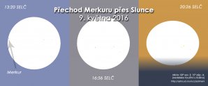 Přechod Merkuru přes Slunce v roce 2016. Autor: Expresní astronomické informace.