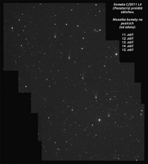 Pohyb komety C/2011 L4 (Panstarrs) v průběhu 5 nocí Autor: FRAM