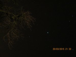 Pozorování 20. 3. 2015 Kadaň. Jupiter Autor: Jaroslav Landa