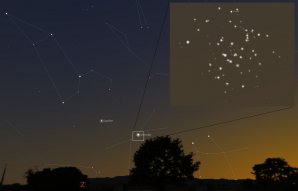 Venuše 13. června 2015 prochází hvězdokupou Jesličky. Autor: Stellarium, Karel Halíř.