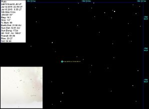 Mapka pro velké dalekohledy pro vyhledání Pluta ve Střelci 14. července 2015. Autor: Karel Halíř.