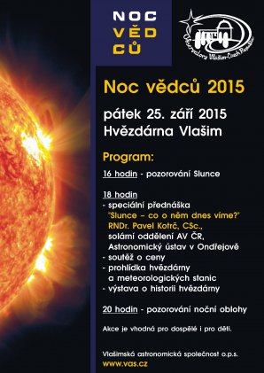 Program Noci vědců 2015 na Hvězdárně ve Vlašimi. Autor: Vlašimská astronomická společnost.