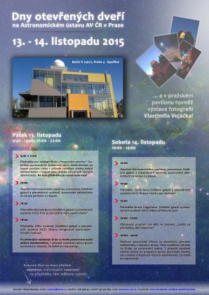 Program Dní otevřených dveří v Astronomickém pavilonu v Praze v listopadu 2015. Autor: AsÚ AV ČR