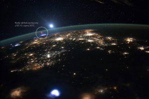 Rudý skřítek zachycený z paluby Mezinárodní kosmické stanice ISS 10. srpna 2015. Autor: ISS/NASA.