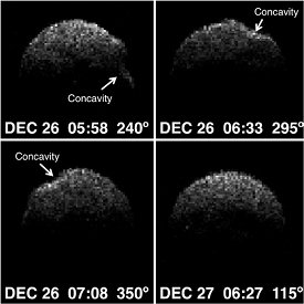 Radarové obrázky asteroidu 2008 EV5 z roku 2011 Autor: ESA