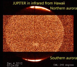 Planeta Jupiter v oboru infračerveného záření Autor: J. O’Donoghue, NASA Infrared Telescope Facility (IRTF)