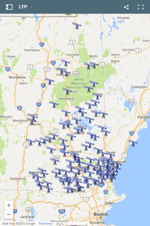 Mapka knihoven, které ve státě New Hampshire půjčují dalekohledy. Autor: New Hampshire Astronomical Society