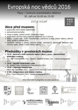 Program Noc vědců 2016 - Západočeská pobočka Autor: Josef Jíra