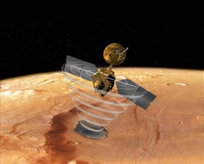 Sonda Mars Reconnaissance Orbiter nad povrchem Marsu Autor: NASA