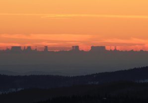 Fata morgána alpských vrcholů při pozorování z Boubína 3. prosince 2016. Autor: Roman Szpuk