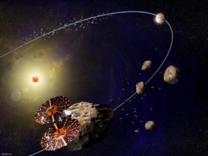 Sonda LUCY prolétává kolem planetek typu Trójané – kresba Autor: Southwest Research Institute