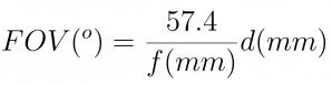 Vzorec pro výpočet zorného pole objektivu/dalekohledu. Autor: Stanislav Daniš