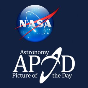 APOD - Astronomický snímek dne. Logo NASA a logo nezávislé stránky APOD na Facebooku