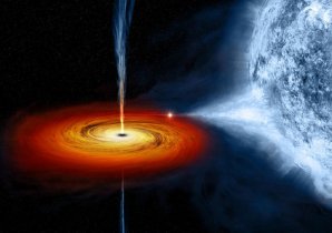 Umělecké ztvárnění pulzaru vysávajícího hmotu svého průvodce Autor: NASA