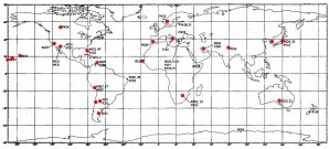 Dobové rozmiestnenie sledovacíc staníc siete SAO a USAF Autor: NASA