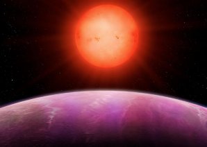 Umělecká představa exoplanety NGTS-1b u chladného červeného trpaslíka Autor: University of Warwick/Mark Garlick