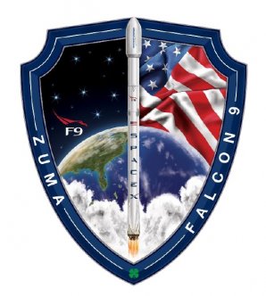 Oficiální emblém startu s družicí Zuma včetně klasického čtyřlístku pro štěstí od SpaceX Autor: NASASpaceFlight.com