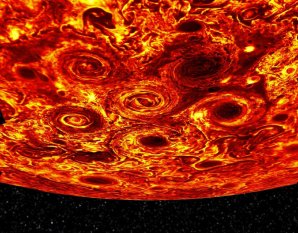 Soustava obřích vírů v okolí jižního pólu planety Jupiter Autor: NASA/SWRI/JPL/ASI/INAF/IAPS