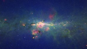 Okolí centra naší Galaxie na snímku z astronomické družice Spitzer Autor: NASA/JPL-Caltech