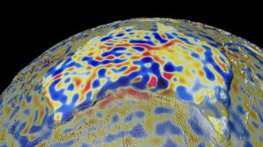 Detailní mapa magnetického pole zemské litosféry Autor: ESA/Planetary Visions