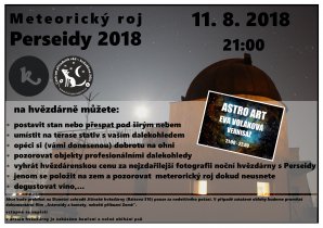 Perseidy 2018 Autor: Centrum přírodních věd - Hvězdárna Jičín.