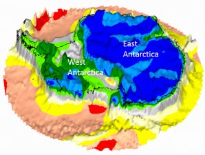 Gravitační gradient podloží Antarktidy Autor: Kiel University/BAS