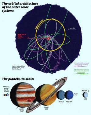 Dráhy těles Kuiperova pásu a předpokládané deváté planety Autor: James Tuttle Keane/Caltech